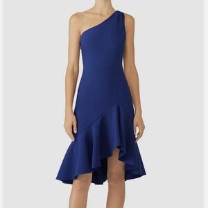Likely One-Shoulder Navy Cocktail  Dress